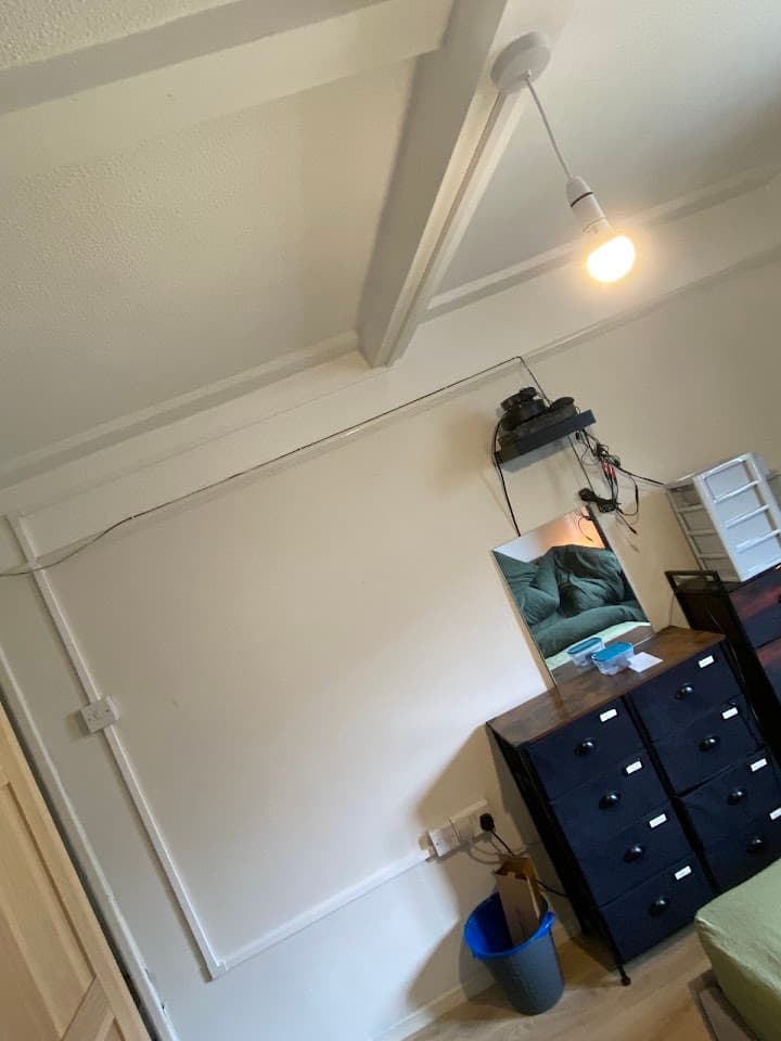 New pendant lighting fitted in a converted loft room