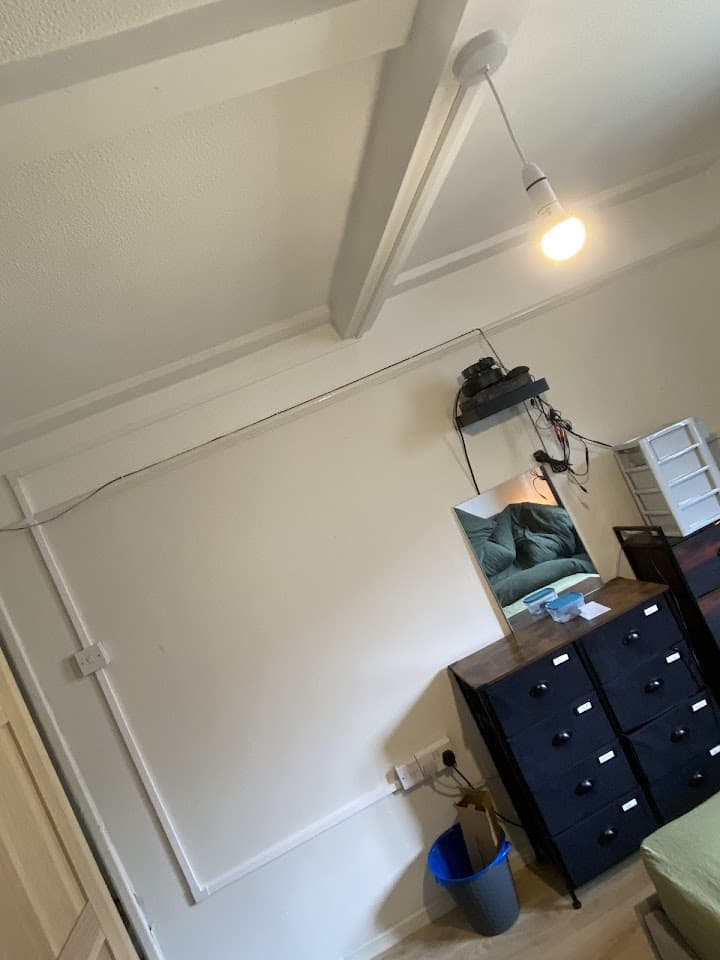 New pendant lighting fitted in a converted loft room