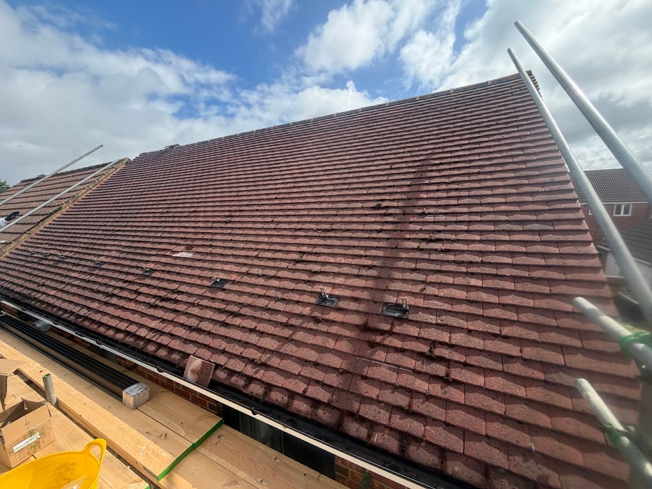 A full solar panel array fitted to a pitched roof